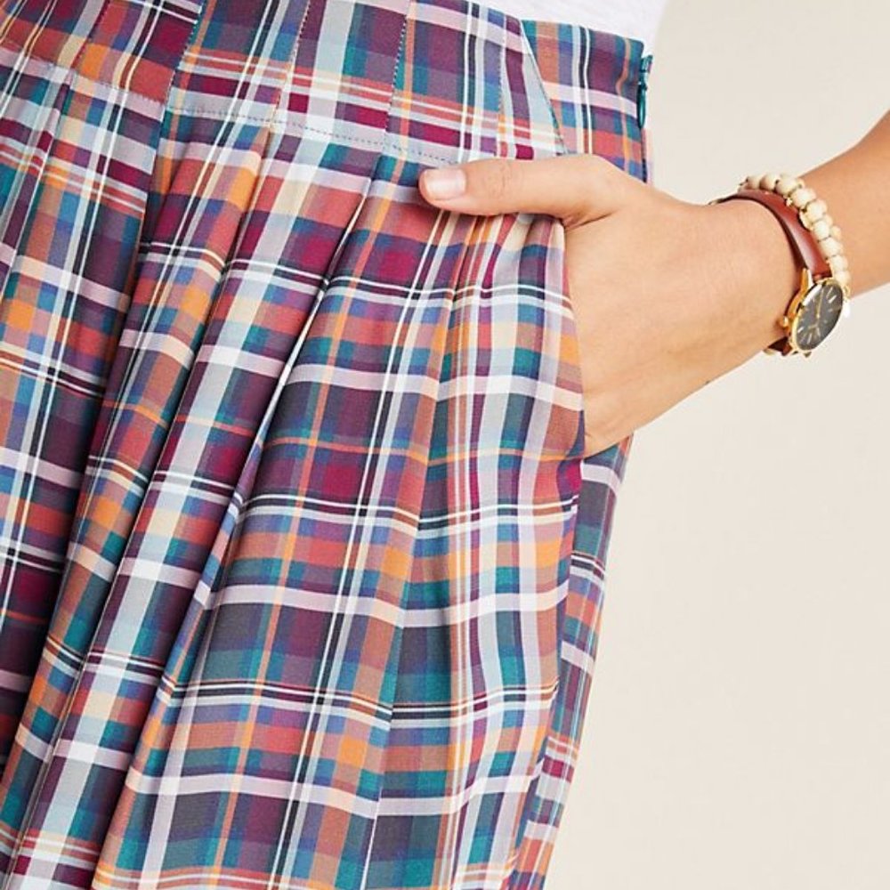 Multicolor Plaid Kachel Wide-Leg Pants (NWT) - Picture 2 of 4